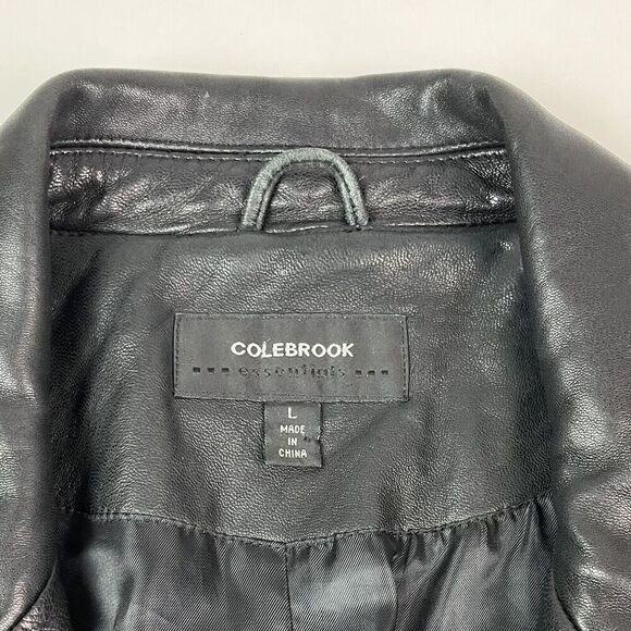Colebrook Y2K Leather Jacket Womens L Zip Front Black Moto Soft Genuine - Picture 5 of 10